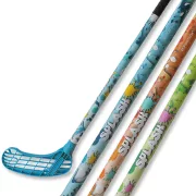 Splash Blue kék jumior floorball ütő 80/91 cm jobbra ívelt fej függóleges játéktartásban Splash Blue kék jumior floorball ütő 80/91 cm jobbra ívelt fej függóleges játéktartásban
