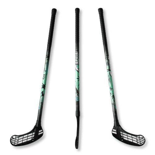Floorball ütő junior, grippes almazöld Acito Apache 80/91cm jobbra ívelő fejjel