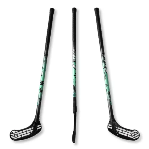 Floorball ütő junior, grippes almazöld Acito Apache 80/91cm jobbra ívelő fejjel