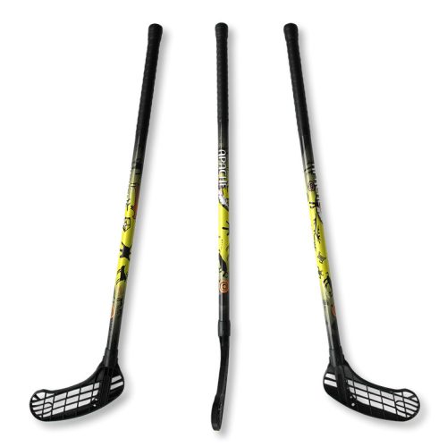 Floorball ütő grippes junior, sárga Acito Apache 80/91 jobbra ívelő fejjel