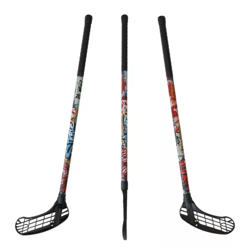 Floorball ütő grippes Acito STR 80/91 piros, jobbra ívelő fejjel