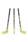 Floorball ütő grippes ENGINES, 80/91cm jobbra ívelő fejjel L jelű ütő SÁRGA