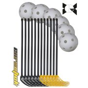 Floorball készlet felnőtteknek (svéd intézményi 18 részes karbon Maxi felnőtt készlet, 95/107 cm karbon érdesített felületű 12 ütő 6 labda) Floorball készlet felnőtteknek (svéd intézményi 18 részes karbon Maxi felnőtt készlet, 95/107 cm karbon érdesített felületű 12 ütő 6 labda)