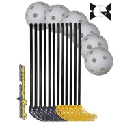 Floorball készlet, iskolai (svéd iskolai 18 részes karbon készlet, Beta, 95/107 cm síma felületű 12 ütő 6 labda) Floorball készlet, iskolai (svéd iskolai 18 részes karbon készlet, Beta, 95/107 cm síma felületű 12 ütő 6 labda)