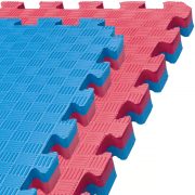   Capetan® 100x100x2cm puzzle tatami szőnyeg kék/piros színben - tatami tornaszőnyeg védőszegéllyel
