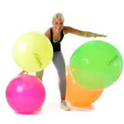   Fitball gimnasztika labda  65 cm NEON NARANCS szín, standard fényes anyagból