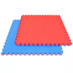   Capetan® Floor Line 100x100x2,5cm Piros / Kék Puzzle Tatami Szőnyeg 100kg/M3 Magas Anyagsűrűségű Kivitelben