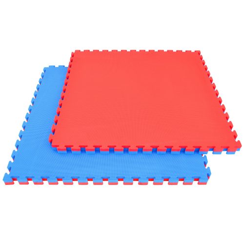 Capetan® Floor Line | Tatami szőnyeg, sportpadló (100x100x2,5cm, magas anyagsűrűségű puzzle szőnyeg, piros/kék színben)