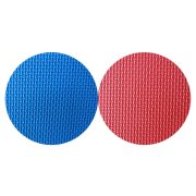 Capetan® Floor Line | Tatami szőnyeg, sportpadló (100x100x4cm, 100kg/m3 magas anyagsűrűségű kivitelben, 4db védőszegéllyel, piros-kék színben)