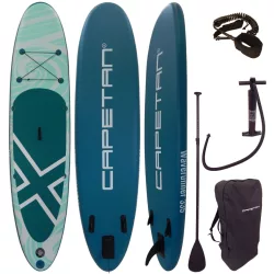   Capetan® - 150Kg - Navy 335 X 81 X 15cm SUP Deszka Készlet - Bokapánttal És Kajak Ülésnek Előkészített Csatlakozókkal