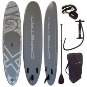   Capetan® - 155Kg - ÓRIÁS MÉRET - Grey Storm - 350 X 81 X 15cm SUP Deszka Készlet - Bokapánttal És Kajak Ülésnek előkészített csatlakozókkal