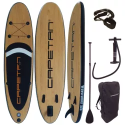   Capetan® - 145Kg - The Deck 320 x 81 x 15cm SUP deszka szett Bokapánttal és Kajak Ülésnek Előkészített Csatlakozókkal