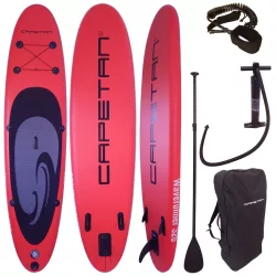   Capetan® - 140Kg - Mamba 320 x 76 x 15cm Dupla oldalfalú erősített SUP szett - Paddleboard készlet - bokapánttal és kajak ülésnek előkészített csatlakozókkal
