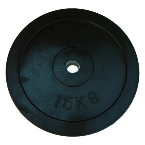 Capetan® | Gumírozott súlytárcsa (15 kg standard tárcsasúly 31mm lukátmérővel, acél gyűrűvel a közepén)