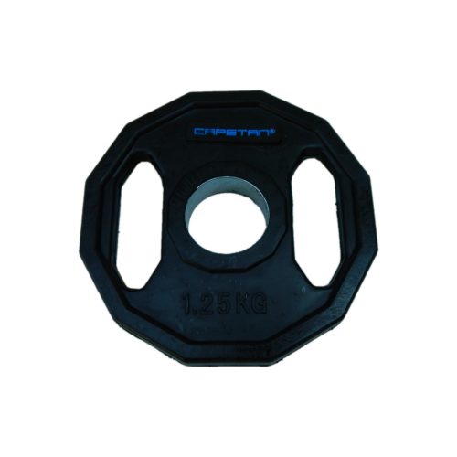 Capetan® | Olympiai gumival bevont súlytárcsa (1,25kg tárcsasúly, szögletes gurulásgátló peremmel, 51mm lukátmérővel)