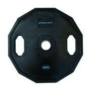   Capetan® | Olympiai gumival bevont súlytárcsa (20kg tárcsasúly, szögletes gurulásgátló peremmel, 51mm lukátmérővel)