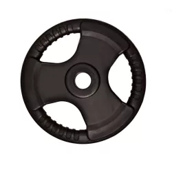   Capetan® Professionl Line | Gumírozott acél súlytárcsa (Olympic Tri Grip gumival bevont 5Kg acél tárcsasúly - 51mm lukátmérővel, fogantyúkkal)