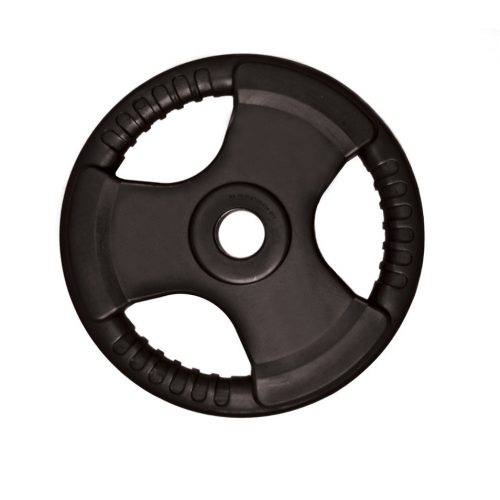 Capetan® Professionl Line | Gumírozott acél súlytárcsa (Olympic Tri Grip gumival bevont 10Kg acél tárcsasúly - 51mm lukátmérővel, fogantyúkkal)