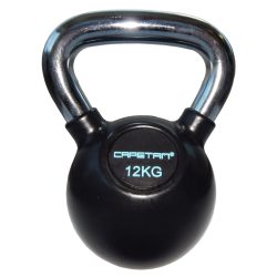   Capetan® Professional Line | Kettlebell (12kg, krómozott nyelű, gumival bevont acél harangsúly)