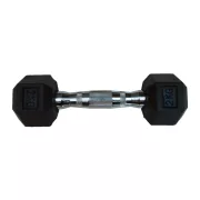   Capetan® Professional Line | Kézisúlyzó (2kg, egykezes edzőtermi gumírozott kézi súlyzó gumírozott fejvégekkel,chromozott markolattal, hexagon gumírozott kézisúlyzó)