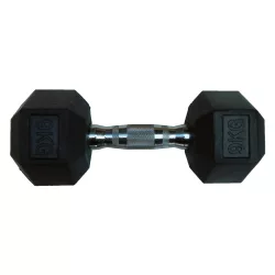   Capetan® Professional Line | Kézisúlyzó (9kg, egykezes edzőtermi gumírozott kézi súlyzó gumírozott fejvégekkel,chromozott markolattal, hexagon gumírozott kézisúlyzó)