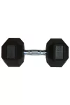 Capetan® Professional Line | Kézisúlyzó (17,5kg, egykezes edzőtermi gumírozott kézi súlyzó gumírozott fejvégekkel,chromozott markolattal, hexagon gumírozott kézisúlyzó)