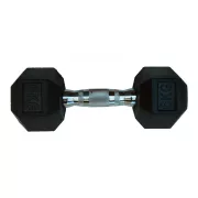   Capetan® Professional Line | Kézisúlyzó (35kg, egykezes edzőtermi gumírozott kézi súlyzó gumírozott fejvégekkel,chromozott markolattal, hexagon gumírozott kézisúlyzó)