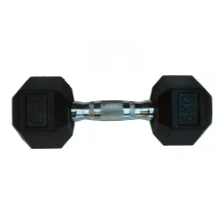   Capetan® Professional Line | Kézisúlyzó (35kg, egykezes edzőtermi gumírozott kézi súlyzó gumírozott fejvégekkel,chromozott markolattal, hexagon gumírozott kézisúlyzó)