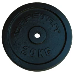   Capetan® | Súlytárcsa (20kg, acél tárcsasúly, 31mm átm. Lukkal, fekete selyemfényű festék bevonattal)
