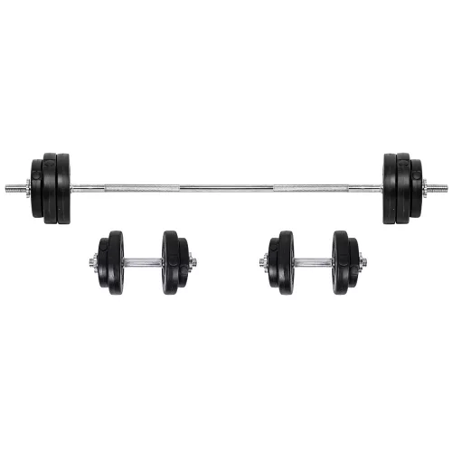 Capetan® Súlyzókészlet 53Kg - 167cm fekvenyomó rúd és 2db kézi súlyzó
