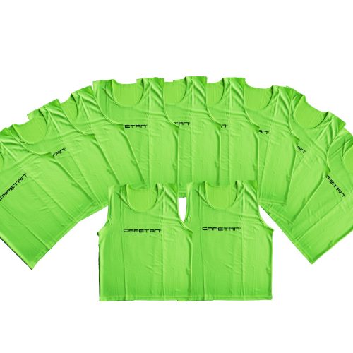 Jelzőtrikó garnitúra (10db, polyester, 68x51 cm, neon zöld színben)