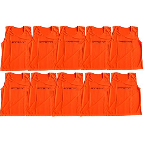 Jelzőtrikó garnitúra (10db, polyester, 68x51 cm, neon narancs színben)