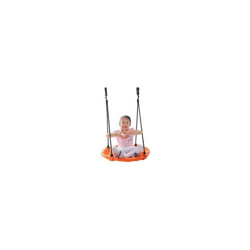 Fészekhinta (kerti hintaállványra függeszthető, 95 cm átmérő, fém keret, 100 kg terhelhetőség,  narancs színben)